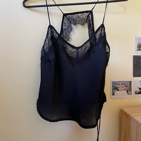 Black Silk Free People Top - Picture 1 of 4